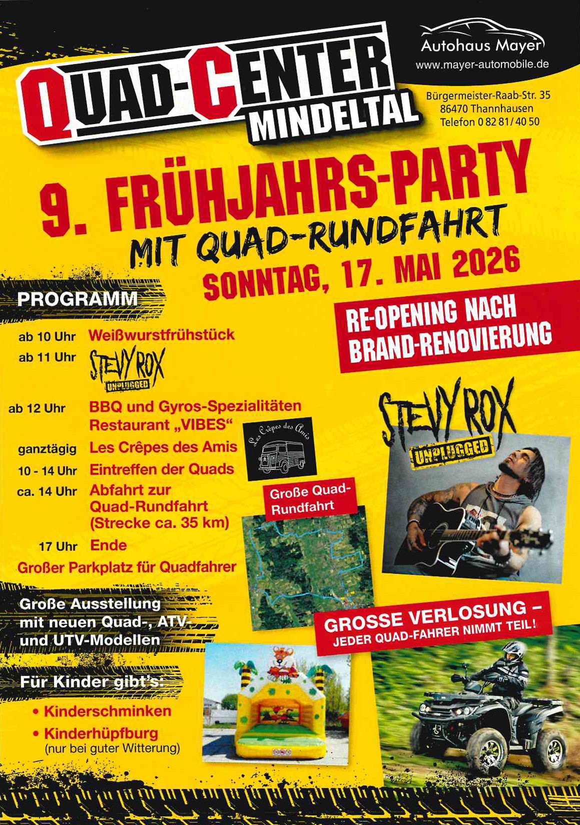Flyer Quad-Center Mindeltal 9 Frühjahrsparty 17 Mai 2026